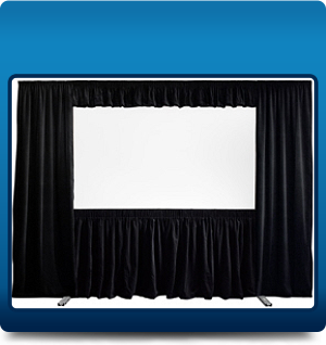 Framed screen with full drape kit Framed screen with full drape kit